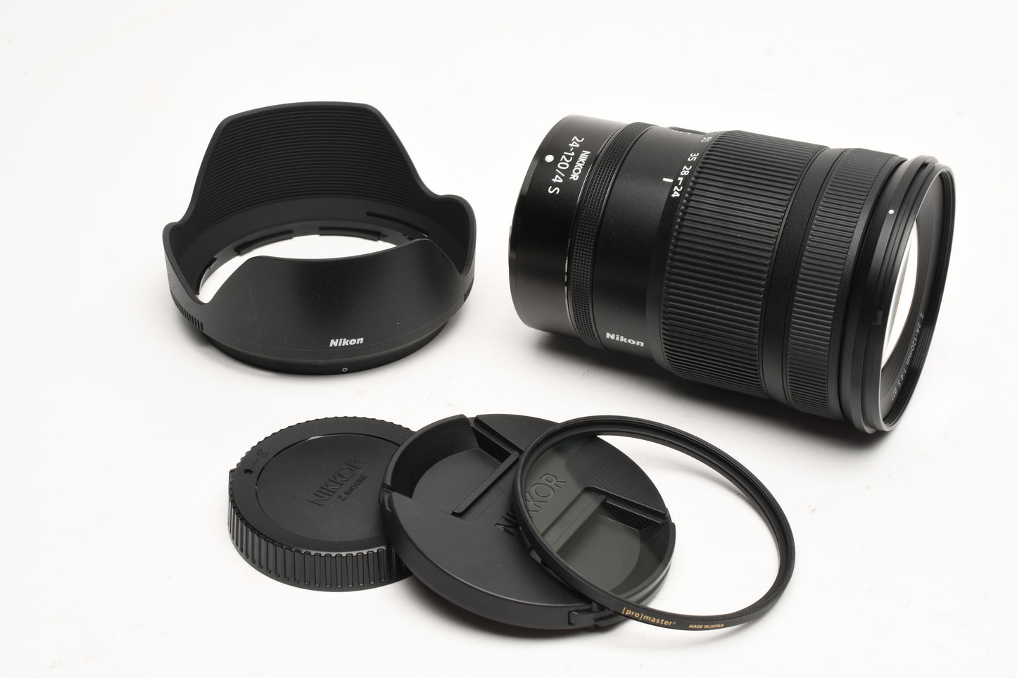 Nikon Nikkor Z 24-120mm f4 S Zoom lens, Hood, caps, Mint- USA Version