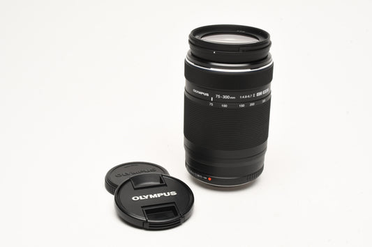 Olympus 75-300mm f4.8-6.7 II MSC lens Black Micro 4/3 Mount