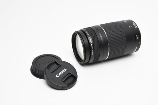 Canon EF 75-300mm f4-5.6 III Telephoto zoom, caps, Clean!