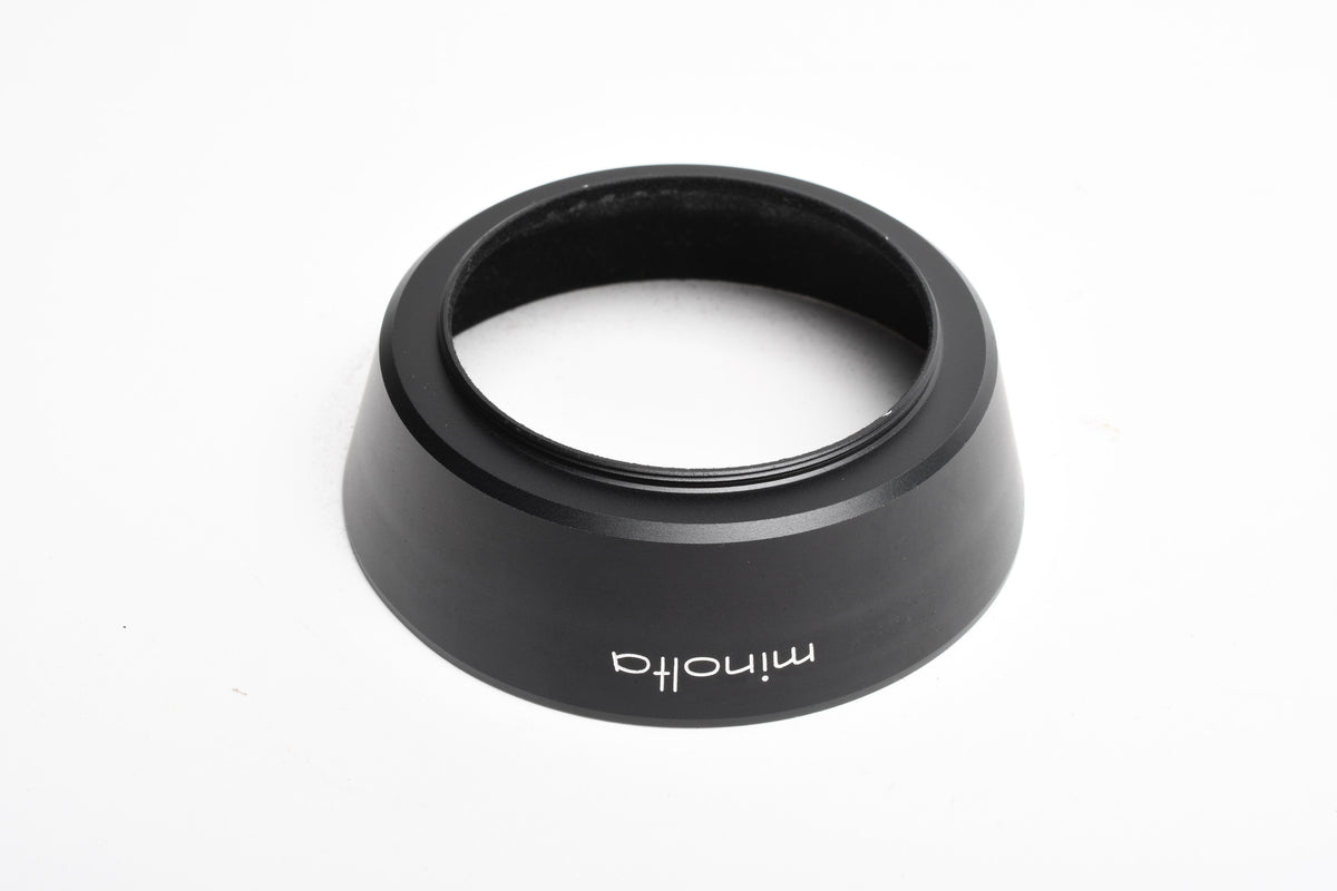 Minolta MC 35mm F2.8 metal lens hood, Mint-