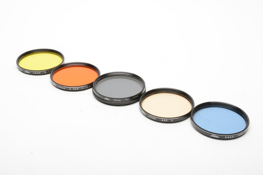 5X Toshiba 58mm filters: A40, B40, PL, Orange, Yellow, Clean!