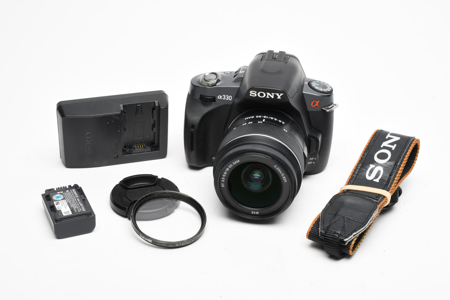 Sony DSLR-A330 A330 10.2MP DSLR w/18-55mm zoom, flash, batt+charger