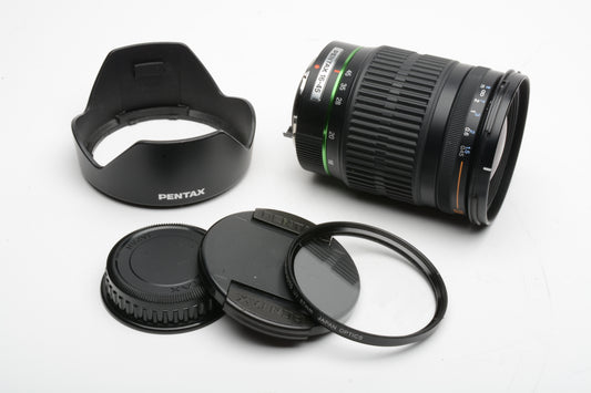 SMC Pentax DA 16-45mm f4 ED AL zoom lens w/Hood + UV, Clean *Read