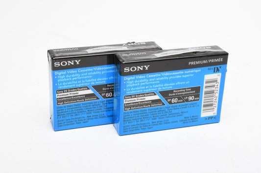 2X Sony DVM60PRR MINI DV Digital Video Cassettes (2X DVM60) Premium Grade New