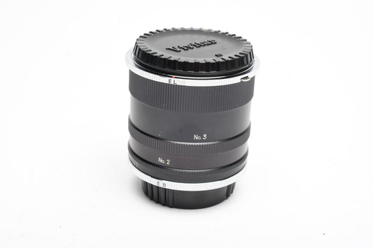 Minolta Macro Extension Tube Set EB EL 1, 2, and 3 for MD Mount, Caps