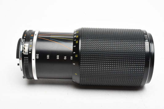 Nikon Nikkor 80-200mm f4 AIS telephoto zoom lens, clean, sharp