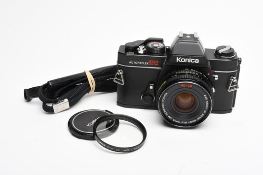 Konica Autoreflex TC 35mm SLR w/40mm f1.8 lens, new seals, tested, works great