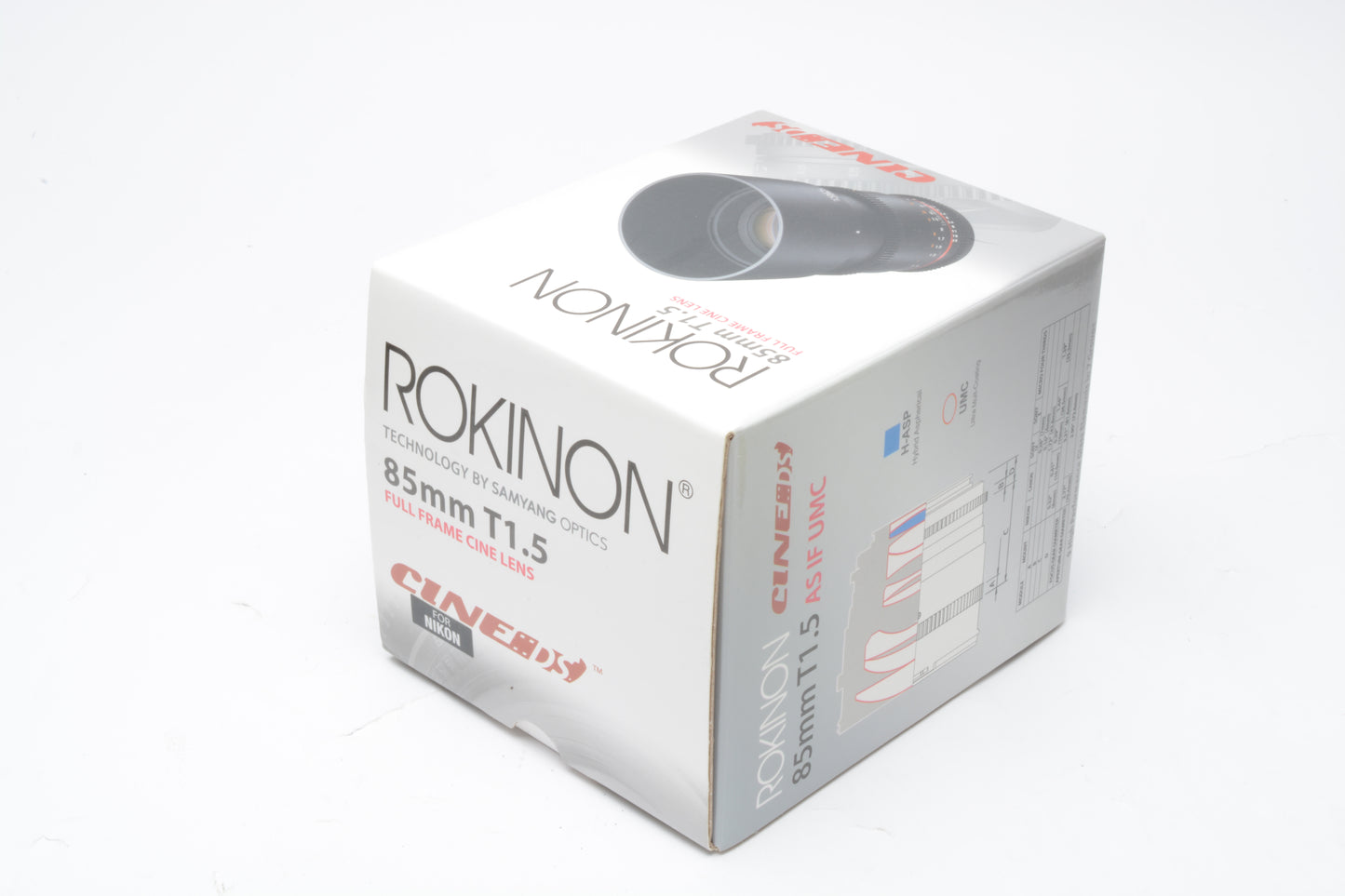 Rokinon 85mm T1.5 AS IF UMC Full Frame Cine DS Lens for Nikon Mount, Boxed
