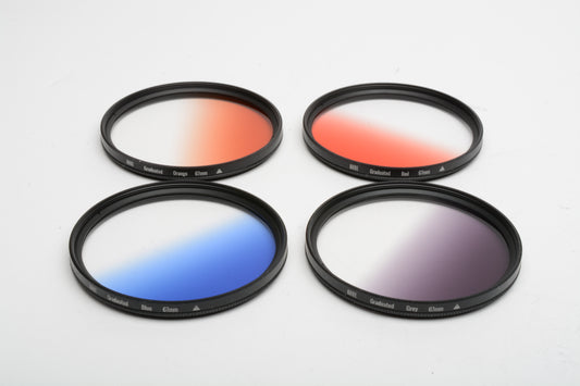 Gobe 67mm Graduated colors 4x filters, Very clean (Orange, Red, Gray, Blue)