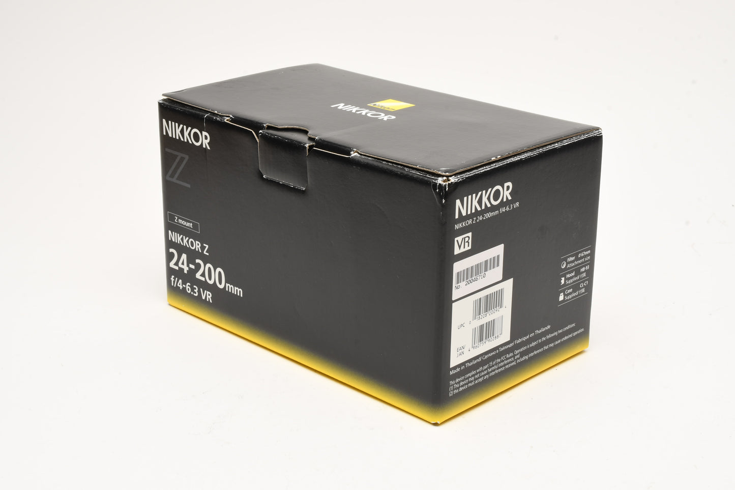 Nikon Nikkor Z 24-200mm f4-6.3 VR zoom lens, UV+Caps, Boxed, USA