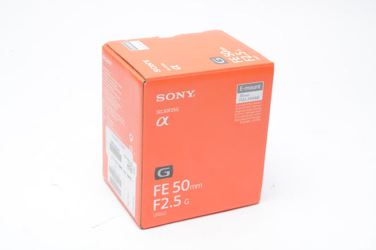 Sony FE 50mm f2.5G SEL50F25G, NIB, USA