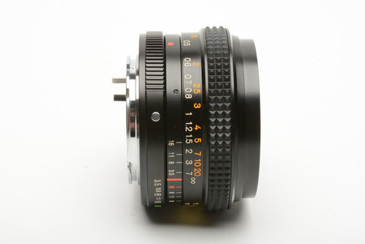 Konica Hexar AR 28mm f3.5 wide lens for Konica AR mount, caps + Sky