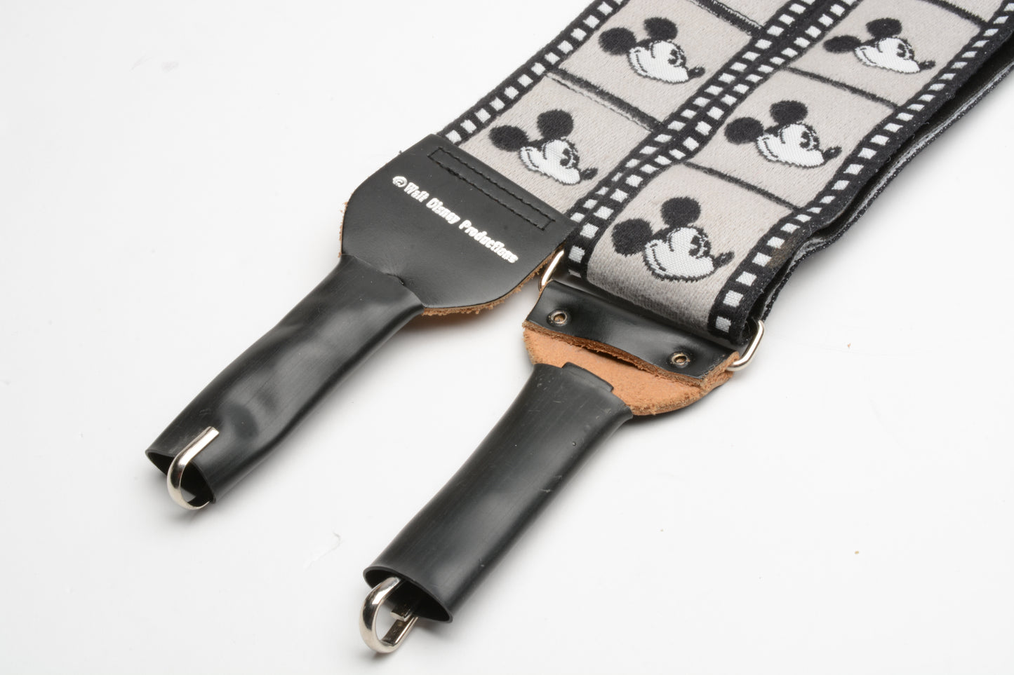 Walt Disney Bobby Lee Mickey Mouse film strip camera neck strap 80s w/guards, clean