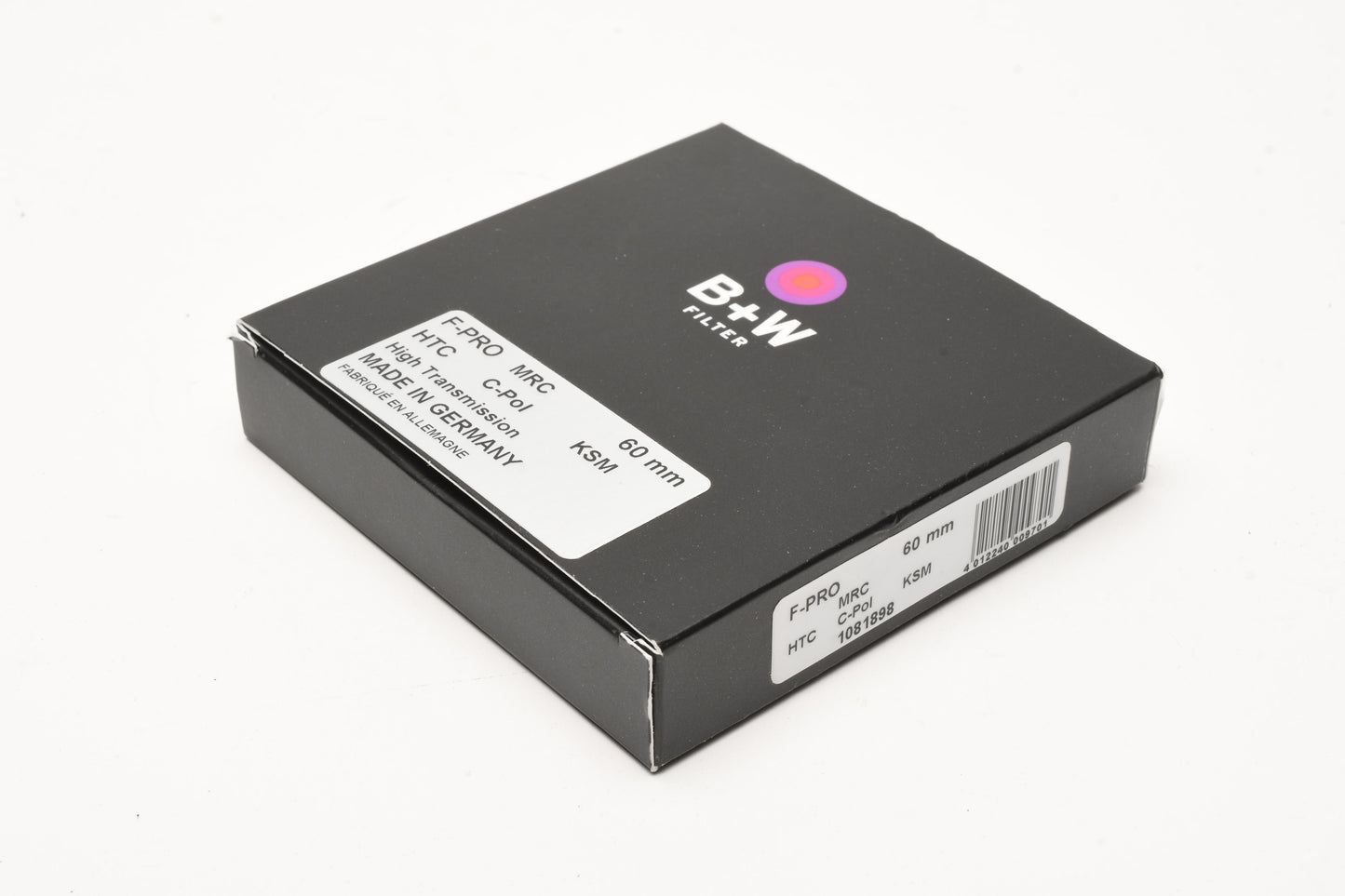 B+W 60 KSM HTC-POL MRC 60mm circular polarizer filter in jewel case, boxed