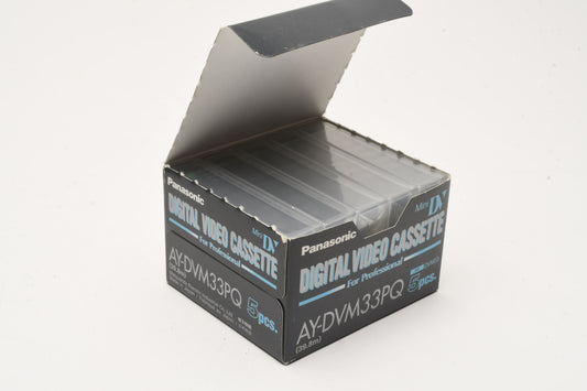 5X Panasonic Mini DV Cassettes AY-DVM33PQ - New