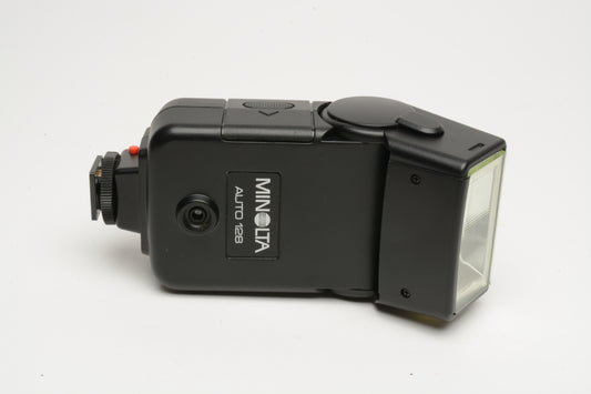 Minolta Auto 128 electronic flash, nice & clean, tested, w/Case & manual