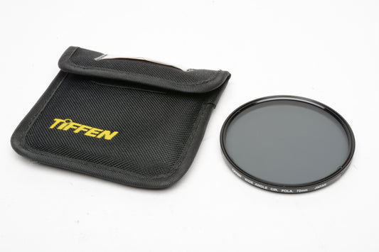 Tiffen 72mm wide angle circular polarizing filter, very nice and clean, in pouch