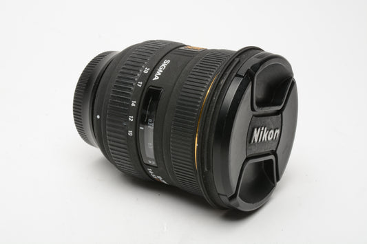 Sigma AF 10-20mm f4-5.6 EX DC HSM Lens Nikon DX F-Mount w/Caps