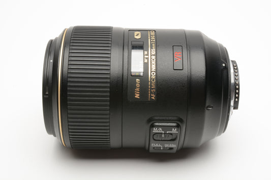 Nikon AF-S VR Micro-Nikkor 105mm f2.8G IF-ED N MFR# 2160 USA +Hood, UV, Pouch