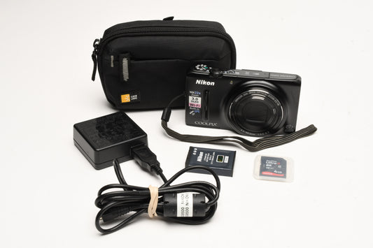 Nikon Coolpix S9500 18.1MP Digital Point&Shoot camera w/Wi-Fi & GPS Mint-