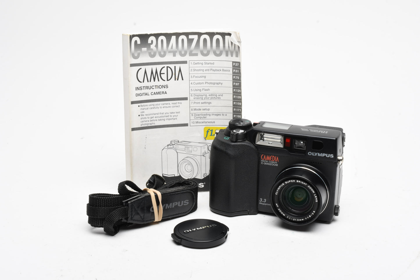 Olympus C3040 Zoom 3.3MP Digital Point&Shoot camera, 128MB card, tested, clean
