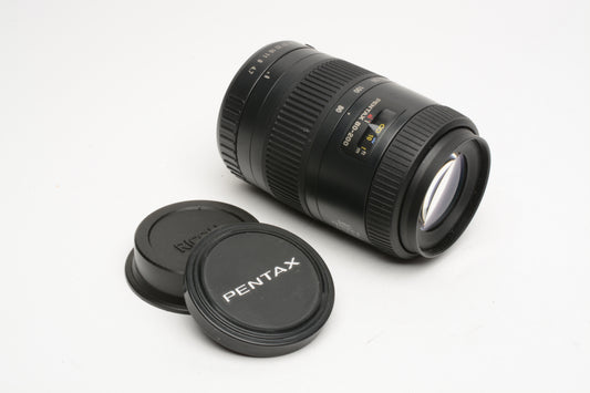 Pentax-A SMC AF 80-200mm F4.7-5.6 zoom lens, clean, compact, w/caps
