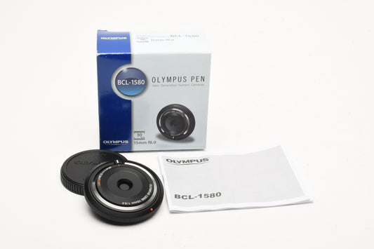 Olympus Digital Pen 15mm f8 BCL-1580 lens for Micro 4/3 mount NEW