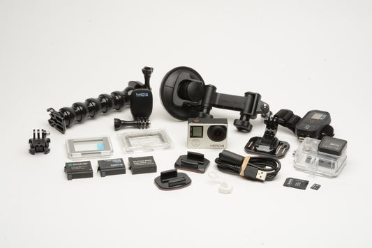 Gopro Hero 4 Complete Bundle, 3batts, charger, 32GB SD, Mounts, loads of accessories