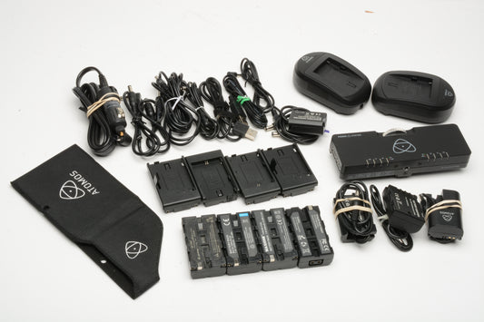 Atomos Power Station Video Dual Battery System w/4Batts, AC/DC charging bundle