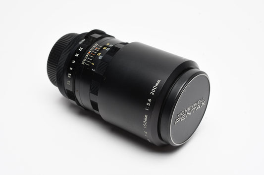 Pentax Super MC Takumar 135mm f3.5 M42 Mount lens, case, hood, caps, Mint-