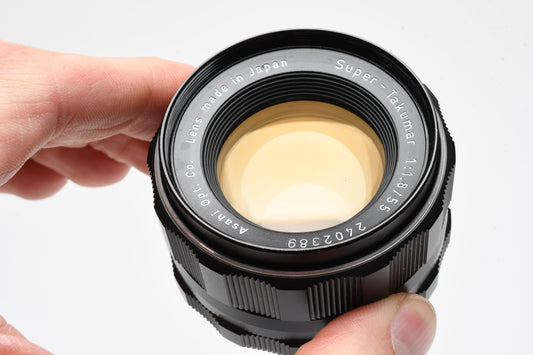 Pentax Super-Takumar 55mm f1.8 M42 mount lens, caps, clean! Mint-