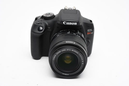 Canon Rebel T7 DSLR w/18-55mm f3.5-5.6 IS II, Mint-, Only 420 Acts! +Shoulder bag