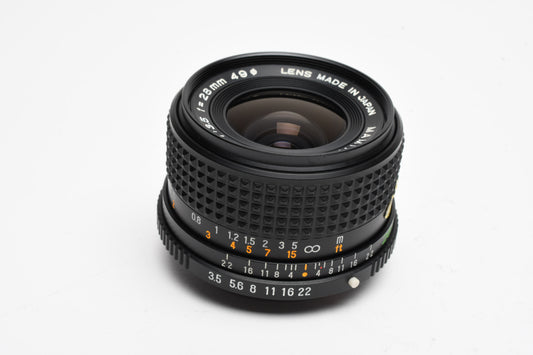 Mamiya Sekor E 28mm F2.8 Lens for ZE ZM ZE-2, Case+UV+Caps
