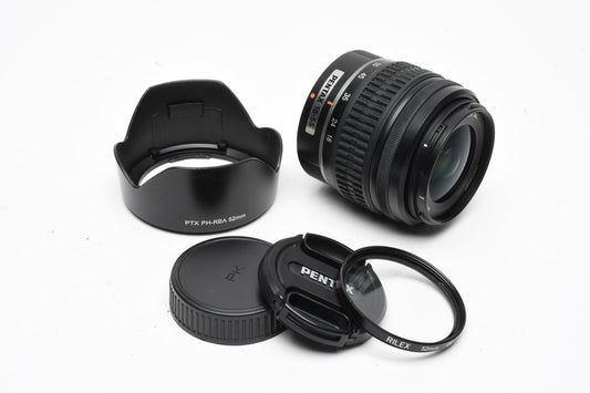 Pentax AF 18-55mm SMC DA L f3.5-5.6 AL compact zoom, UV+Hood, Great