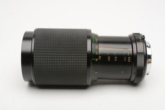 Vivitar 75-205mm f3.8 Macro zoom Minolta MD Mount, Caps, Pouch, Good