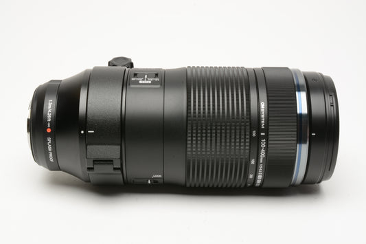 Olympus M. Zuiko ED 100-400mm F5-6.3 IS II Pro Tele Zoom lens, Mint, Boxed, USA