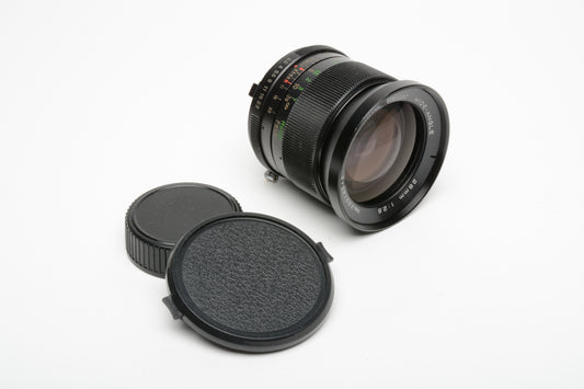 Vivitar 28mm f2.5 Wide angle lens for Minolta MD Mount, Caps