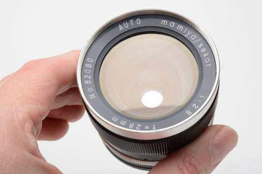 Mamiya Sekor Auto 28mm f2.8 Wide Lens M42 Mount, Caps, Clean!