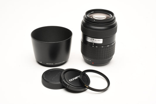 Olympus Zuiko 40-150mm f3.5-4.5 zoom lens, B+W UV, 4/3 Mount, Great