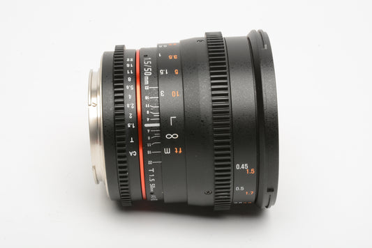 Rokinon 50mm T1.5 AS UMC Cine DS Lens for Canon EF Mount, Mint-