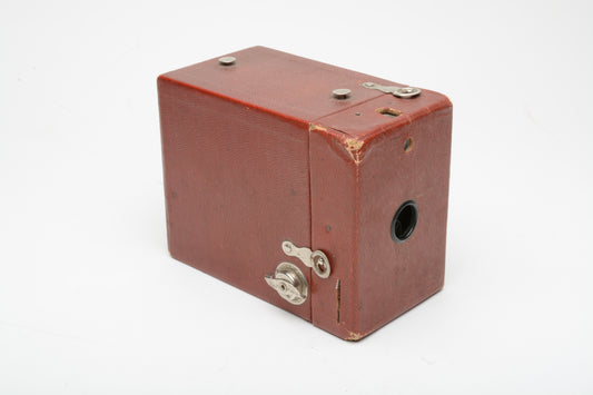 Kodak Rainbow Hawk-Eye Box Camera Red, tested, works - 120 format
