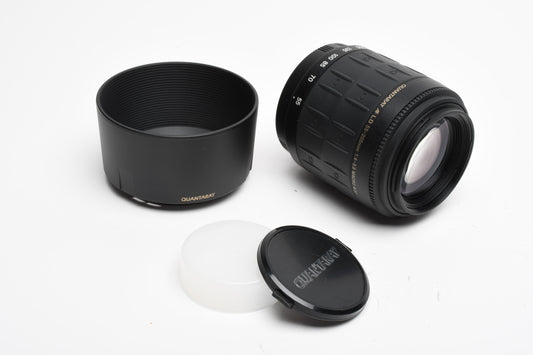 Tamron (Quantaray) AF 55-200mm f4-5.6 LD Macro zoom for Nikon F + Hood