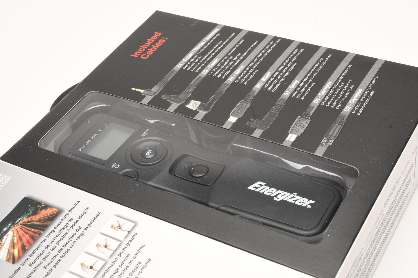 Energizer ENS-LCDU Universal remote shutter release, Intervalometer, w/cables NIB