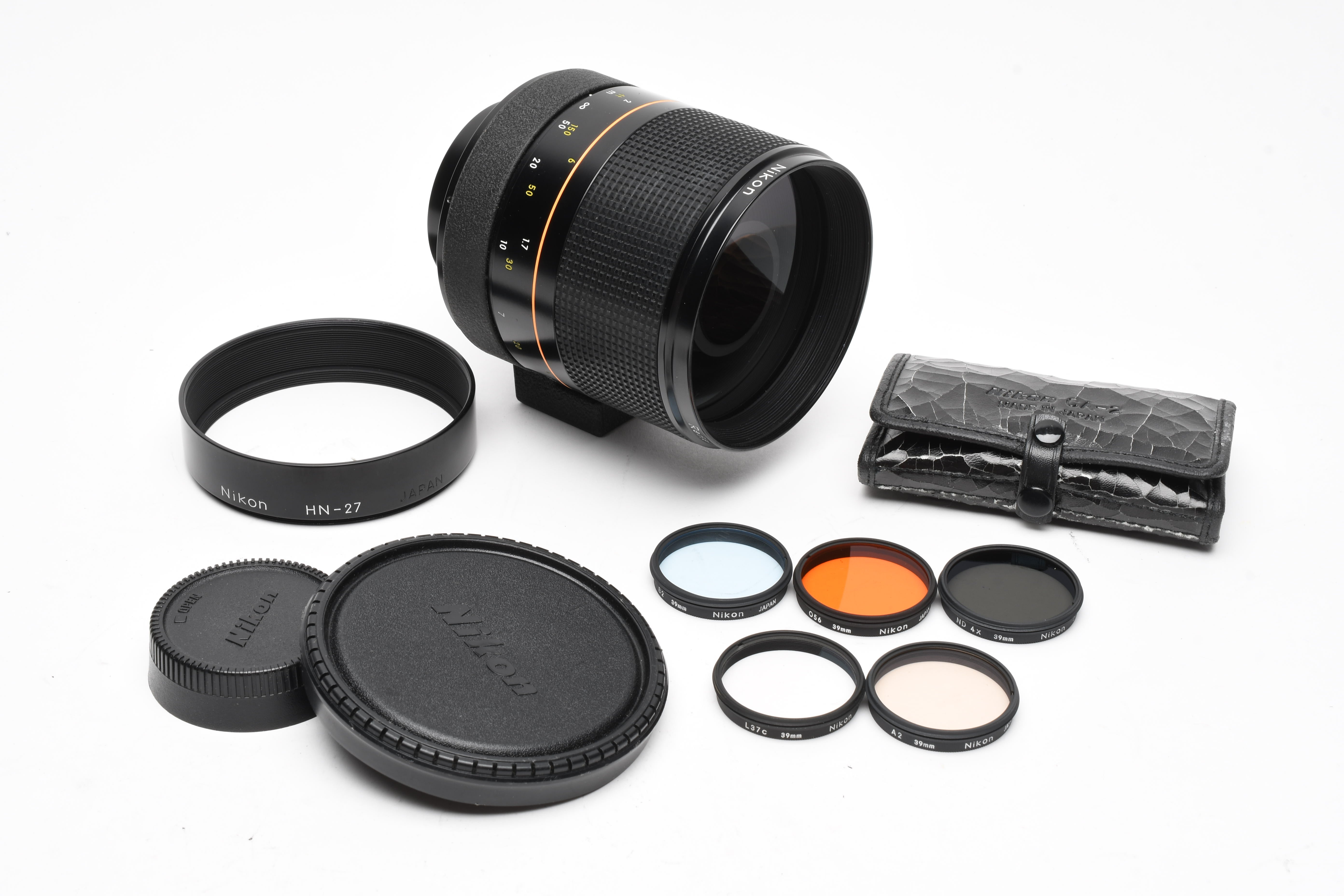 Nikon Reflex Nikkor 500mm f8 Macro Mirror lens, caps, 5X filters