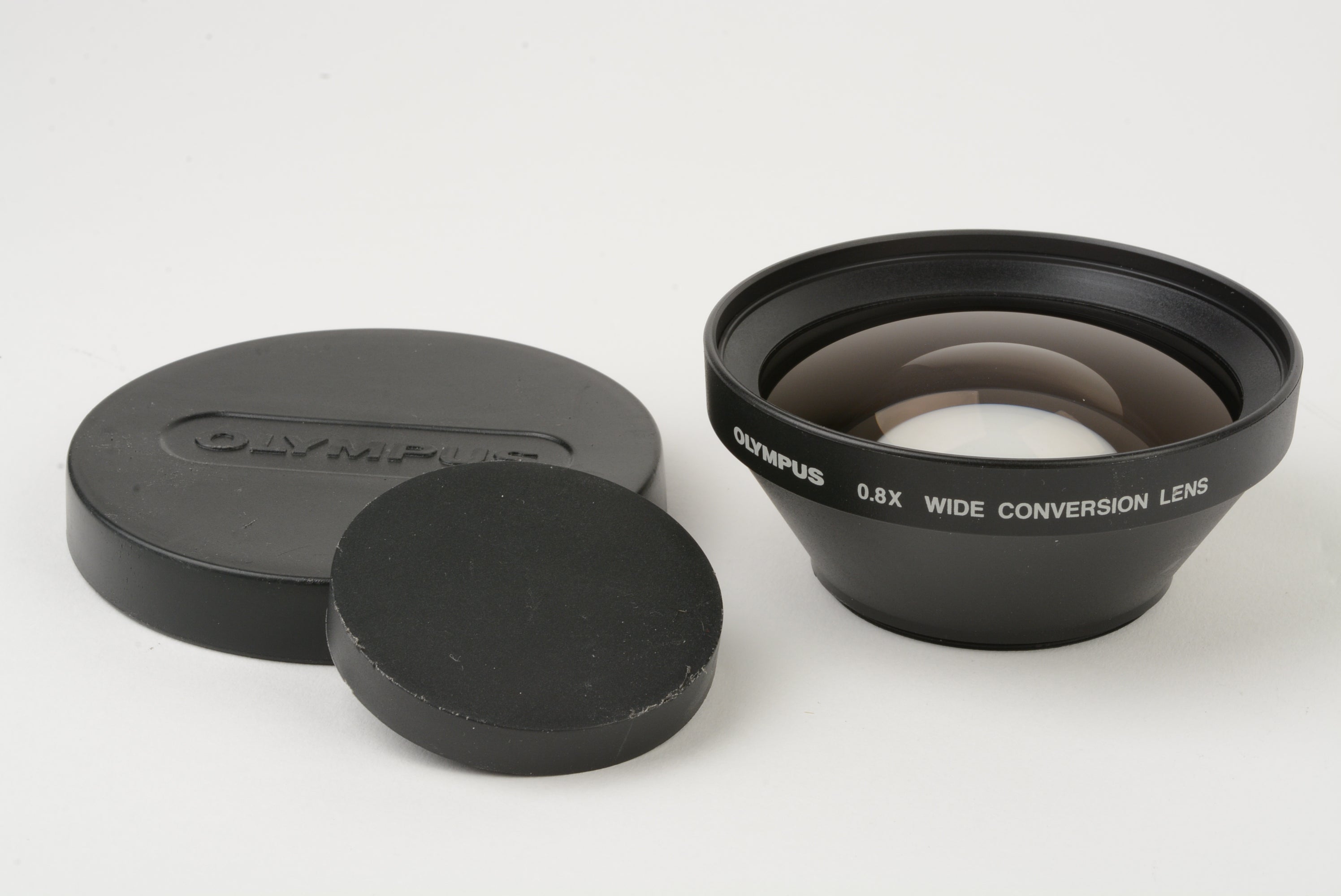 Olympus .8X wide lens to fit 55mm diameter, caps, Mint condition