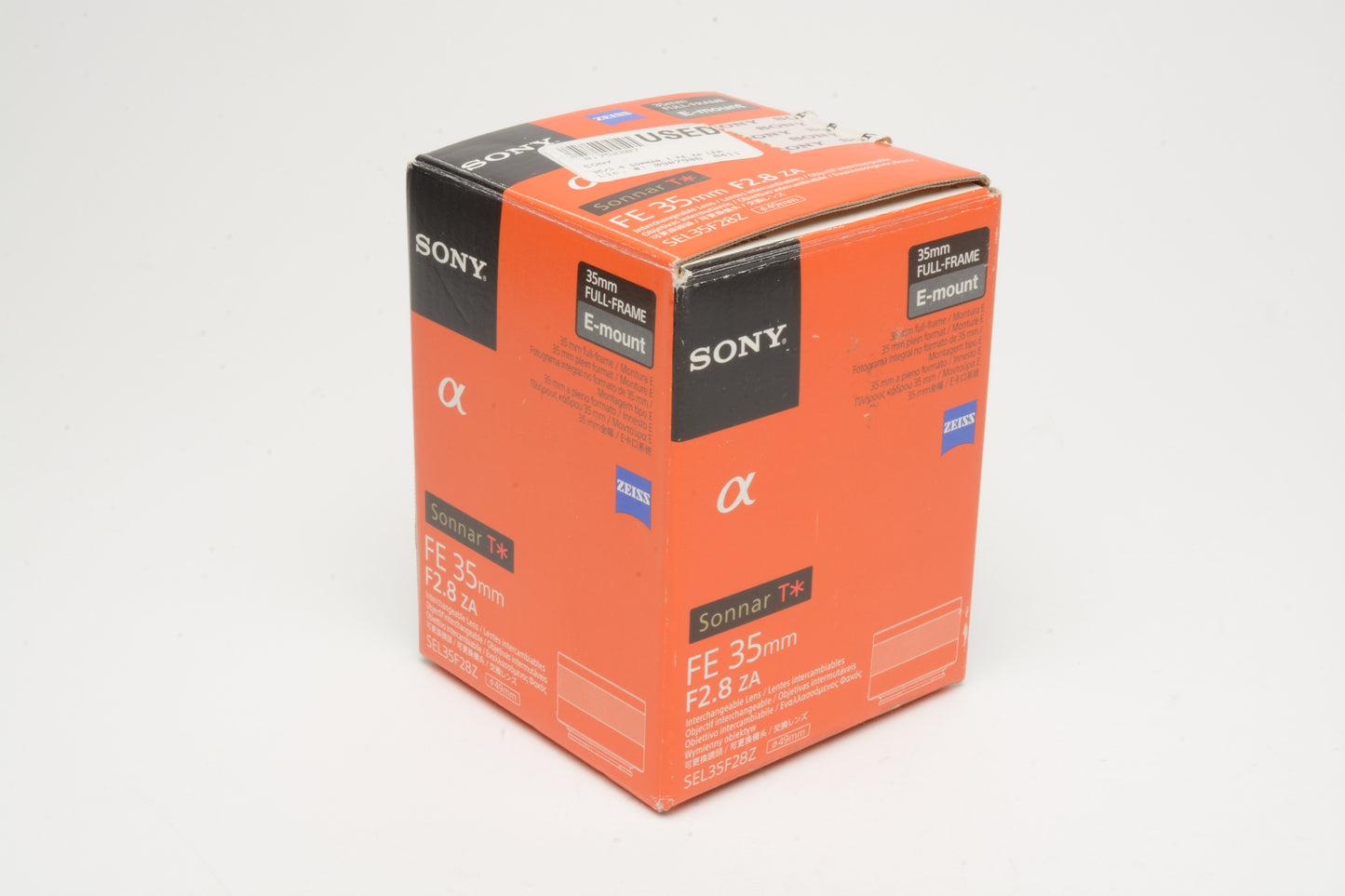 Sony FE 35mm f2.8 Sonnar T* ZA lens, hood+caps, Boxed, Mint-