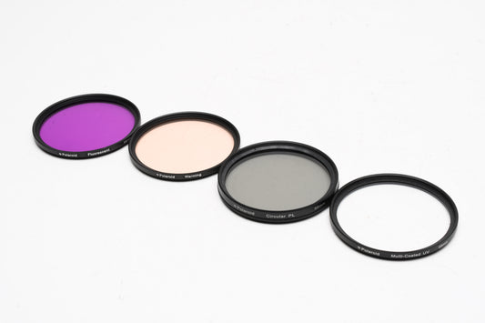 Polaroid 55mm Pro filter set X4 (UV, CPL, Warming and FLD) in pouch Mint-