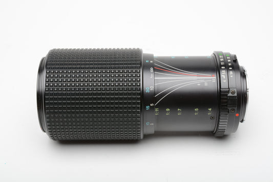 Tokina RMC 70-210mm F4 MD mount macro telephoto zoom lens, hood+caps+pouch, Great!
