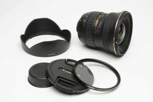 Tokina SD 11-20mm f2.8 IF DX Asph. for Nikon Mount, Hood, Caps, UV, Mint-