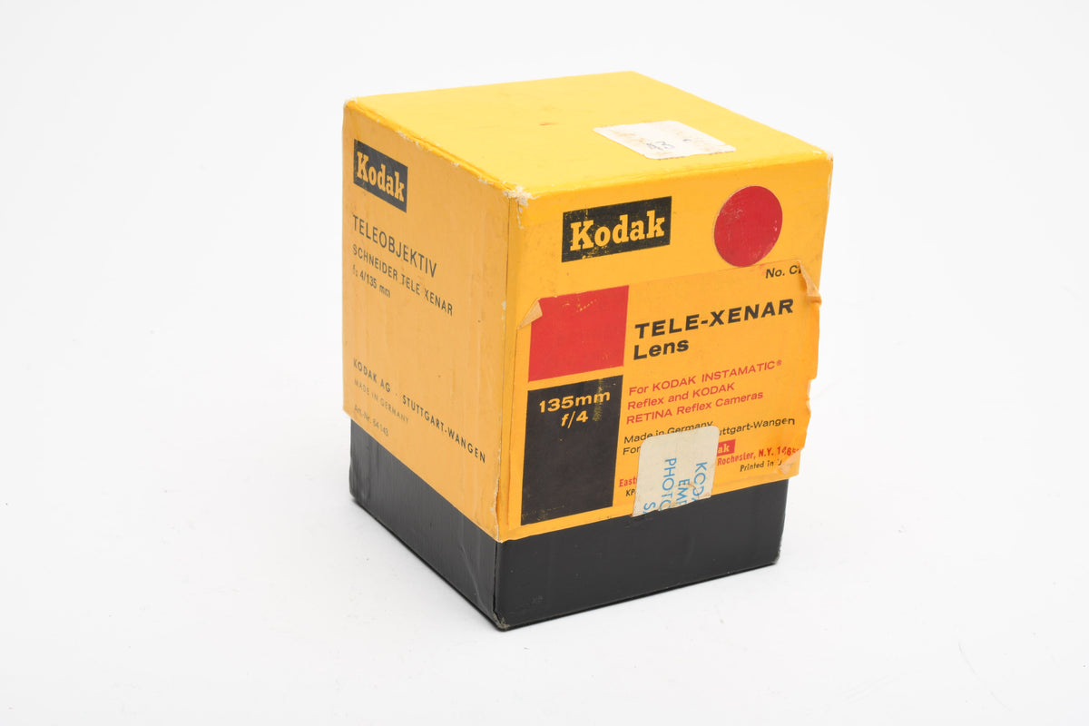 Kodak Schneider Retina Tele-Xenar 135mm F4 Lens for Kodak Reflex w/Box, jewel case, Hood, Nice!